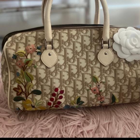 Christian dior Diorrissimo embroidered floral boston bag RARE! - Picture 3 of 12